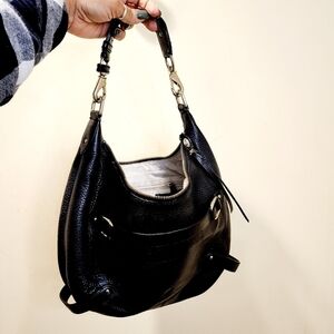 Cole Hann Black Boho Pebbled Leather